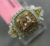 ESTATE GIA 1.0CT DIAMOND 18KT TRI COLOR GOLD 3D SQUARE HALO ENGAGEMENT RING