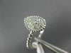 ESTATE WIDE .40CT DIAMOND 14K WHITE GOLD CLUSTER MILGRAIN BEADED PEAR SHAPE RING