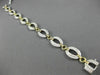 ESTATE WIDE & LONG 3CT DIAMOND 14K WHITE & YELLOW GOLD OVAL LINK TENNIS BRACELET