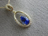 ESTATE .52CT DIAMOND & AAA TANZANITE 14KT YELLOW GOLD CLASSIC TEAR DROP PENDANT