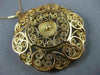 ANTIQUE EXTRA LARGE 14KT ROSE GOLD CLASSIC FLOWER CIRCLE FILIGREE PENDANT #21874