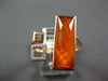 .07CT DIAMOND & AAA ORANGE AGATE 14KT ROSE GOLD 3D SQUARE RECTANGULAR FUN RING