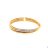 ESTATE .74CT DIAMOND 18KT 2 TONE GOLD MULTI ROW CRISS CROSS CUFF BANGLE BRACELET