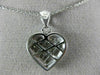 ESTATE .55CT DIAMOND 14KT WHITE GOLD 3D CLASSIC INVISIBLE HEART PENDANT #14095