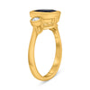LARGE 2.67CT DIAMOND AAA SAPPHIRE 14KT YELLOW GOLD CUSHION ROUND ENGAGEMENT RING
