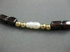 ANTIQUE LONG 14KT YELLOW GOLD AAA GARNET & PEARLS NECKLACE BEAUTIFUL!! #21983