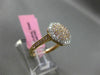ESTATE WIDE .60CT DIAMOND 18KT WHITE & ROSE GOLD 3D HEXAGON CLUSTER CLASSIC RING