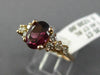ESTATE 1.75CT DIAMOND & AAA RHODOLITE 14KT ROSE GOLD 3D OVAL ENGAGEMENT RING