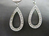 ESTATE LARGE .46CT DIAMOND 14K WHITE GOLD MATTE & SHINY PEAR SHAPE DROP EARRINGS