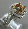 ESTATE 1.13CT DIAMOND 14KT WHITE & ROSE GOLD 3D HALO SEMI MOUNT ENGAGEMENT RING