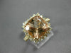 ESTATE LARGE 4.35CT DIAMOND & AAA MORGANITE 14K ROSE GOLD SQUARE ENGAGEMENT RING