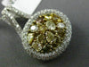 ESTATE 2.92CT MULTI COLOR FANCY DIAMOND 18K WHITE GOLD OVAL HALO PENDANT & CHAIN