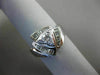 ESTATE WIDE .63CT DIAMOND 14K WHITE GOLD 3D TRIANGULAR ENGAGEMENT RING 13mm WIDE