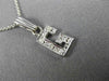 ESTATE .10CT DIAMOND 14KT WHITE GOLD CLASSIC "G" INITIAL PENDANT #MILANO003