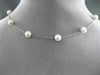 ESTATE AAA PEARL 14KT WHITE GOLD 3D BY THE YARD DIAMOND CUT NECKLACE #24945
