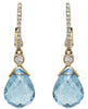 4.89CT DIAMOND & AAA AQUAMARINE 14KT YELLOW GOLD 3D PEAR SHAPE & ROUND EARRINGS