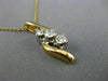 ESTATE LARGE .50CT DIAMOND 14KT TWO TONE GOLD JOURNEY THREE STONE PENDANT #21635