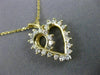 ESTATE .40CT ROUND DIAMOND 14KT YELLOW GOLD 3D CLASSIC OPEN HEART PENDANT 12232