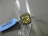 ESTATE .98CT IGI / GIA FANCY YELLOW DIAMOND 18KT WHITE GOLD 3D ENGAGEMENT RING
