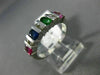 ESTATE 1.09CT DIAMOND & MULTI GEM 14KT WHITE GOLD 3D RAINBOW CHANNEL FUN RING