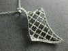ESTATE .21CT DIAMOND 18K WHITE GOLD 3D OPEN FILIGREE FLOWER FLOATING FUN PENDANT