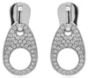 ESTATE 1.0CT DIAMOND 18K WHITE GOLD 3D ROUND OPEN TEAR DROP FUN HANGING EARRINGS
