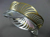 ESTATE WIDE .70CT DIAMOND 14KT WHITE & YELLOW GOLD 3D MULTI WAVE BANGLE BRACELET