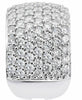 EXTRA LARGE 3.48CT DIAMOND 14KT WHITE GOLD MULTI ROW PAVE ROUND ANNIVERSARY RING