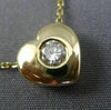 ESTATE .15CT DIAMOND 14KT YELLOW GOLD 3D CLASSIC SOLITAIRE HEART PENDANT #14337