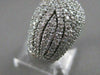 LARGE ANTIQUE 2.75CTW DIAMOND 14KT WHITE GOLD PUFF COCKTAIL RING F/G VVS #18496
