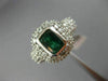 LARGE 2.80CT DIAMOND & AAA EMERALD 14KT WHITE GOLD 3D HALO PAVR ENGAGEMENT RING