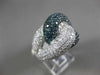 ESTATE EXTRA LARGE 5.26CT WHITE & BLUE DIAMOND 14KT WHITE GOLD ANNIVERSARY RING