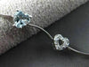 ESTATE 3.65CT DIAMOND & AAA AQUAMARINE 14KT WHITE GOLD MULTI HEART LOVE BRACELET