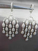 ESTATE LARGE 3.32CT DIAMOND 14KT WHITE GOLD FLOATING CHANDELIER DROP EARRINGS