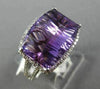 ESTATE 6.31CT DIAMOND & AMETHYST 14KT WHITE GOLD 3D OPEN HALO FILIGREE FUN RING