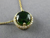 ESTATE LARGE 2.14CT DIAMOND & AAA GREEN GARNET 14KT YELLOW GOLD 3D HALO NECKLACE