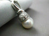 ESTATE .24CT DIAMOND & AAA SOUTH SEA PEARL 14KT WHITE GOLD PENDANT & CHAIN 19615