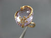 LARGE 8.36CT DIAMOND & AAA PINK AMETHYST 14KT ROSE GOLD 3D PALM TREE FLOWER RING