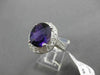 ESTATE LARGE 5.22CT DIAMOND & AAA AMETHYST 14KT WHITE GOLD 3D OVAL FILIGREE RING
