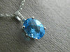 ESTATE 2.51CT DIAMOND & AAA BLUE TOPAZ 14KT WHITE GOLD 3D OVAL FLOATING PENDANT