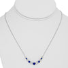 1.73CT DIAMOND & AAA SAPPHIRE 14KT WHITE GOLD 11 STONE ADJUSTABLE LOVE NECKLACE