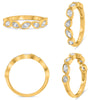 .63CT DIAMOND 14KT YELLOW GOLD MULTI SHAPE BEZEL SEMI ETERNITY ANNIVERSARY RING