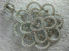 ESTATE LARGE .80CT DIAMOND 14KT WHITE GOLD 3D FLOWER HEART ETOILE LOVE PENDANT