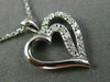 ESTATE .15CT DIAMOND 14KT WHITE GOLD DOUBLE OPEN HEART LOVE PENDANT WITH CHAIN