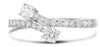 ESTATE .58CT DIAMOND 14KT WHITE GOLD CLASSIC ROUND BYPASS CRISS CROSS LOVE RING