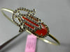 ESTATE .68CT CHOCOLATE FANCY DIAMOND & AAA AGATE 14K YELLOW GOLD BANGLE BRACELET
