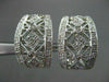 ANTIQUE LARGE .35CT DIAMOND 14KT WHITE GOLD FILIGREE CLIP ON EARRINGS #18194