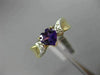 ESTATE .69CT DIAMOND & AAA HEART SHAPE AMETHYST 14K 2 TONE GOLD 3D PROMISE RING