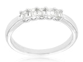 .53CT DIAMOND 14K WHITE GOLD EMERALD CUT 5 STONE LUCIDA WEDDING ANNIVERSARY RING
