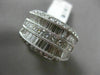 ESTATE WIDE 2.96CT MULTI SHAPE DIAMOND 18KT WHITE GOLD MILGRAIN ANNIVERSARY RING